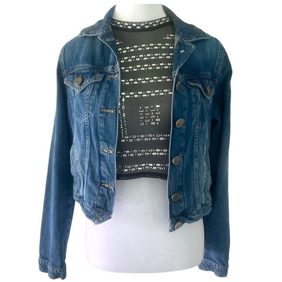 It's Only Rock and Roll Women Denim Jeans Jacket Small - Picture 1 of 11